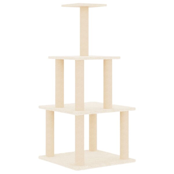 vidaXL Arbre à chat avec griffoirs en sisal crème 111 cm