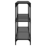 vidaXL Table console avec dessus en verre noir 118 5x30x81 cm acier