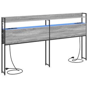 vidaXL Tête de lit de rangement Sonoma gris 200 cm Bois d'ingénierie
