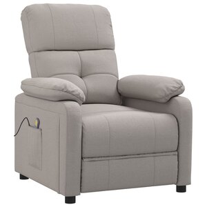 vidaXL Fauteuil de massage Taupe Tissu