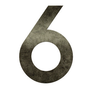 Numéro 6 - Numéro adhésif pour boîte aux lettres - Vinyle épais texturé  hauteur 50 mm. Métal Cuivré.