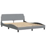 vidaXL Lit avec matelas Hvar gris clair 160x200 cm tissu