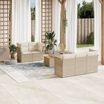 vidaXL Salon de jardin avec coussins 6 Pièces beige résine tressée