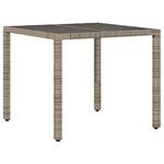 Ensemble de jardin 5 pièces gris en rattan poly