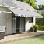 vidaXL Tissu de remplacement de cantonnière d’auvent anthracite blanc