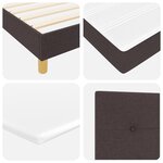 Lit Box Spring vidaXL avec Matelas Marron Foncé 80x200 cm en Tissu
