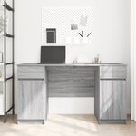 Bureau vidaXL Gris Sonoma 140x49x76 cm en bois d'ingénierie