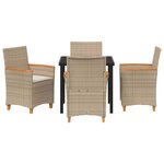 vidaXL Ensemble de salle à manger pour jardin 5 Pièces Beige polyrotin