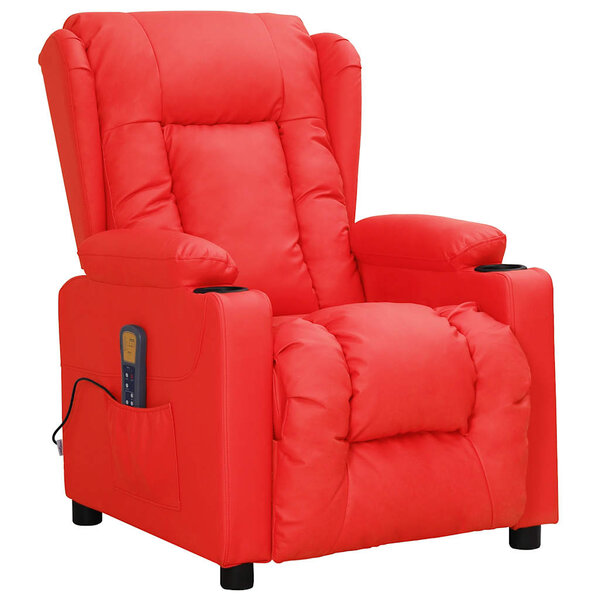 vidaXL Fauteuil de massage Rouge Similicuir