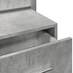 vidaXL Table de chevet murale avec lumières LED gris béton