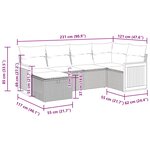 vidaXL Salon de jardin 6 Pièces avec coussins gris résine tressée