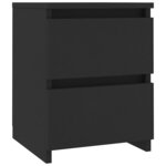 vidaXL Tables de chevet 2 Pièces Noir 30x30x40 cm Bois d'ingénierie