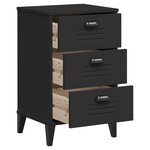 vidaXL Table de chevet VIKEN noir bois d'ingénierie