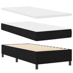 vidaXL Lit à sommier avec Matelas & Banc Noir 80x200 cm Tissu