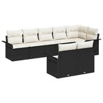vidaXL Ensemble de canapé de jardin 8 pièces avec coussins en poly rotin noir
