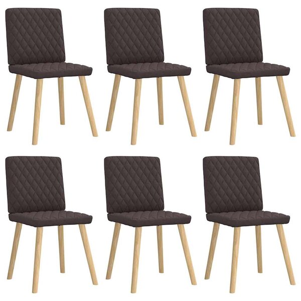 vidaXL Chaises à manger lot de 6 marron foncé tissu