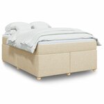 vidaXL Sommier à lattes de lit avec matelas Crème 140x190 cm Tissu