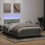 vidaXL Sommier à lattes de lit et matelas et LED gris clair 120x220cm velours