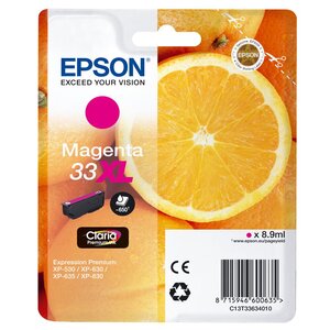 33xl oranges" cartouche d'encre originale grande capacité claria premium (c13t33634012) - magenta"