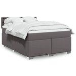 vidaXL Sommier à lattes de lit avec matelas Gris 160x200 cm Similicuir
