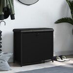 vidaXL Banc à chaussures avec tiroir rabattable noir 62x32x56 cm