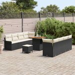 vidaXL Ensemble de canapé de jardin avec coussin 11 Pièces Noir et Crème