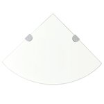 vidaXL Étagères d'angle 2 Pièces et supports Verre Transparent 35x35 cm