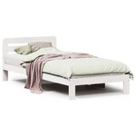vidaXL Cadre de lit sans matelas blanc 75x190 cm bois de pin massif