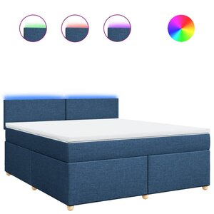 vidaXL Sommier à lattes de lit avec matelas Bleu 180x200 cm Tissu