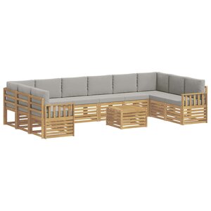 vidaXL Ensemble de canapés d'extérieur 8 pc Blanc et gris clair