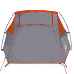 vidaXL Tente de camping tunnel 2 personnes gris et orange imperméable