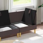 vidaXL Canapé modulaire avec rangement 3 Pièces Marron foncé Tissu
