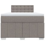 vidaXL Sommier à lattes de lit avec matelas Taupe 120x200 cm Tissu