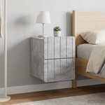 vidaXL Cabinet de chevet mural 2 pièces Gris béton 33 x 34 5 x 43 cm