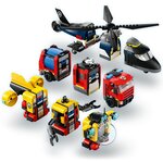 LEGO City - Ensemble Hélicoptère  Camion de Pompiers et Sous-Marin Modulable 60462 pour Enfants de 7 Ans et Plus