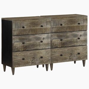 vidaXL Buffets 2 Pièces gris clair 60x33 5x75 cm bois de manguier massif