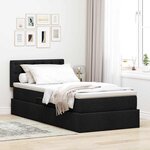 vidaXL Lit avec rangement et matelas avec matelas Noir 90 x 200 cm