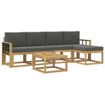 vidaXL Ensemble de canapés d'extérieur 6 pc Blanc et anthracite