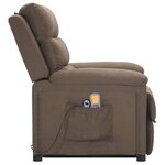 vidaXL Fauteuil de massage Taupe Tissu