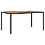 vidaXL Ensemble à manger de jardin et coussins 7Pièces noir rotin acacia