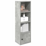 vidaXL Bibliothèque gris béton 31x24x102 cm bois d'ingénierie