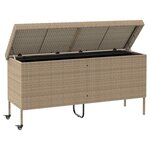 vidaXL Boîte rangement jardin roues beige 160x55x75 cm résine tressée