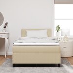 vidaXL Lit à sommier tapissier avec matelas Vert clair gris Petit double Tissu en velours côtelé