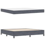 vidaXL Cadre de lit avec matelas Gris foncé 200 x 200 cm tissu