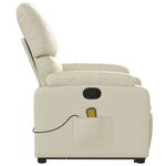 vidaXL Fauteuil inclinable de massage Crème Similicuir