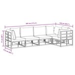 vidaXL Ensemble de canapé de jardin avec coussin 5 Pièces Noir Aluminium