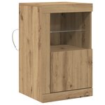 Buffet vidaXL avec lumières LED Chêne artisanal 41x37x67 cm