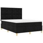 vidaXL Lit à ressorts avec matelas Noir 140 x 200 cm tissu