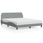 vidaXL Cadre de lit Dover gris clair 152x203 cm tissu