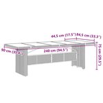 vidaXL Ensemble de bistro de jardin 9 Pièces coussins gris poly rotin